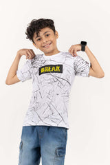 Junior Boy Snow White Printed Knit Top JBKT-2210053