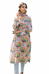 3 Piece Unstitched Printed Lawn Suit with Lurex Chiffon Dupatta SP-42011