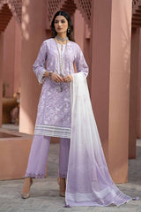 3 Piece Lacquer Printed Embroidered Lawn Unstitched Suit with Lacquer Printed Paper Cotton Dupatta SP-42015