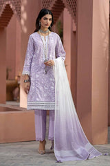 3 Piece Lacquer Printed Embroidered Lawn Unstitched Suit with Lacquer Printed Paper Cotton Dupatta SP-42015