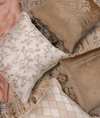 Sparrow Silk Embroidered Cushion Cover