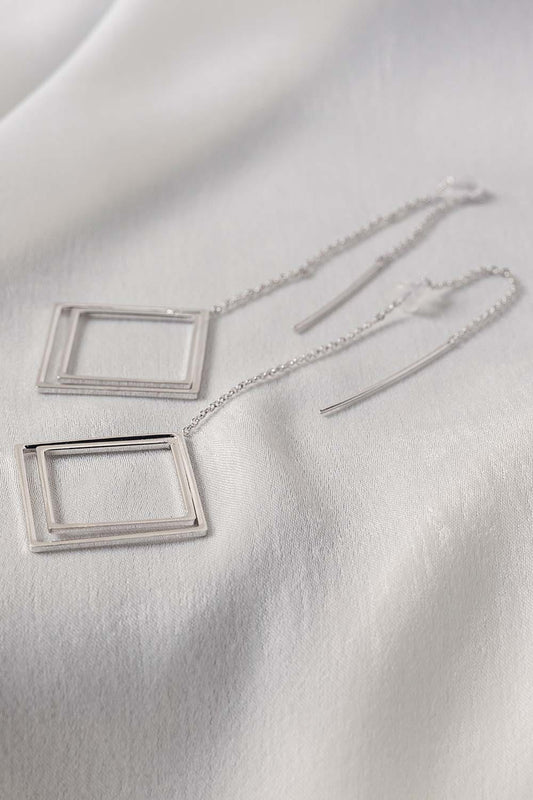 Square Threader Earrings Silver IFA-ER-004