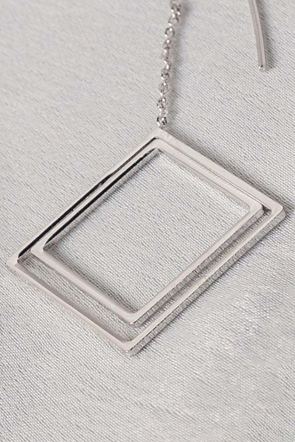 Square Threader Earrings Silver