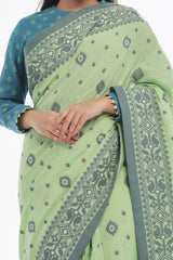 3 Piece Unstitched Cotton Jacquard Saree SR-52002