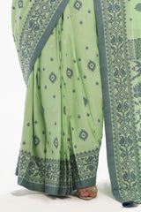 3 Piece Unstitched Cotton Jacquard Saree SR-52002