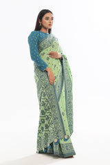 3 Piece Unstitched Cotton Jacquard Saree SR-52002