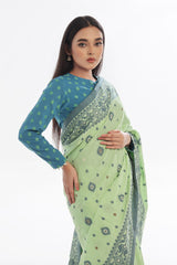 3 Piece Unstitched Cotton Jacquard Saree SR-52002