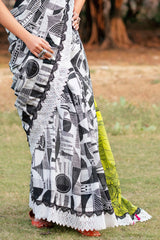 3 Piece Unstitched Denting Lawn Saree SR-52010