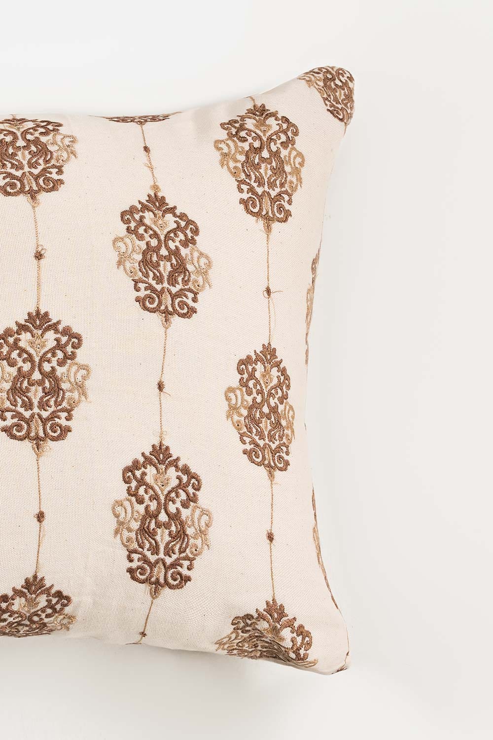 SS22-BROCADE ACRU Embroidered Cushion Cover