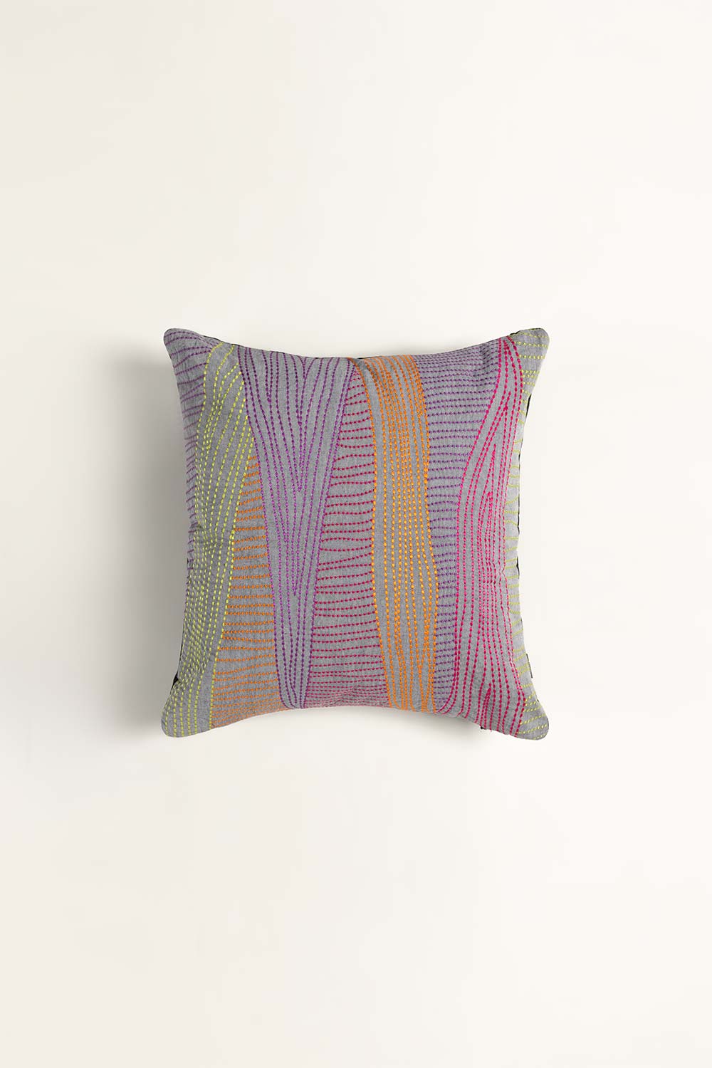 Stitches Embroidered Cushion Cover