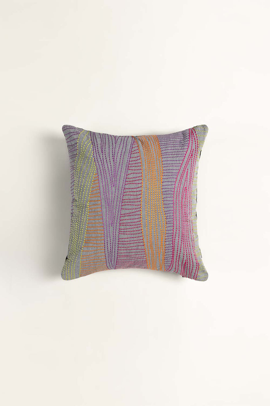 Stitches Embroidered Cushion Cover