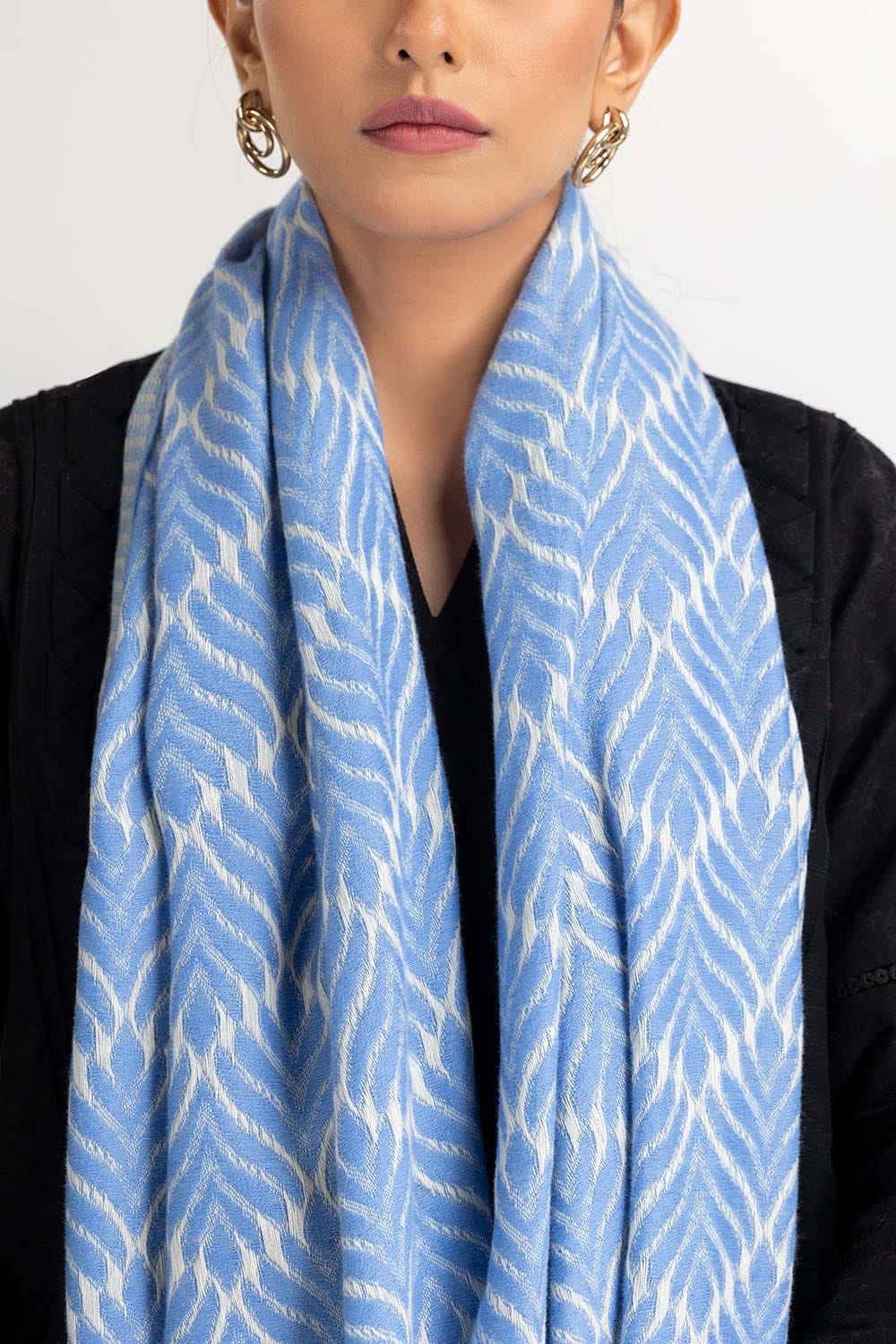 Ink Blue Woollen Stole STOLE-22-01 B