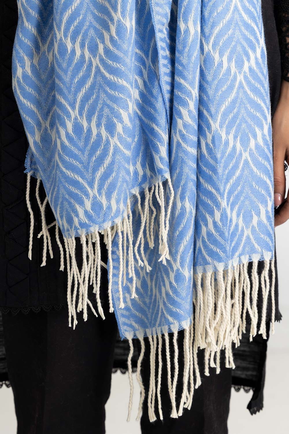 Ink Blue Woollen Stole STOLE-22-01 B