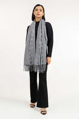 Light Grey Stole With Pearls STOLE-22-05 A