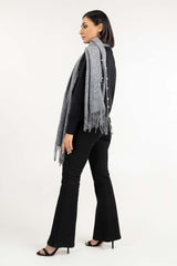 Light Grey Stole With Pearls STOLE-22-05 A