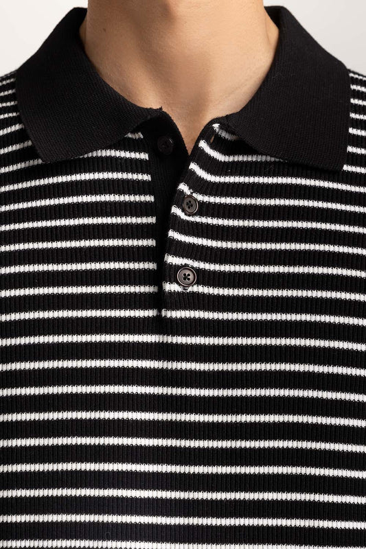 Striped Knit Polo MN-PSW-WS24-009