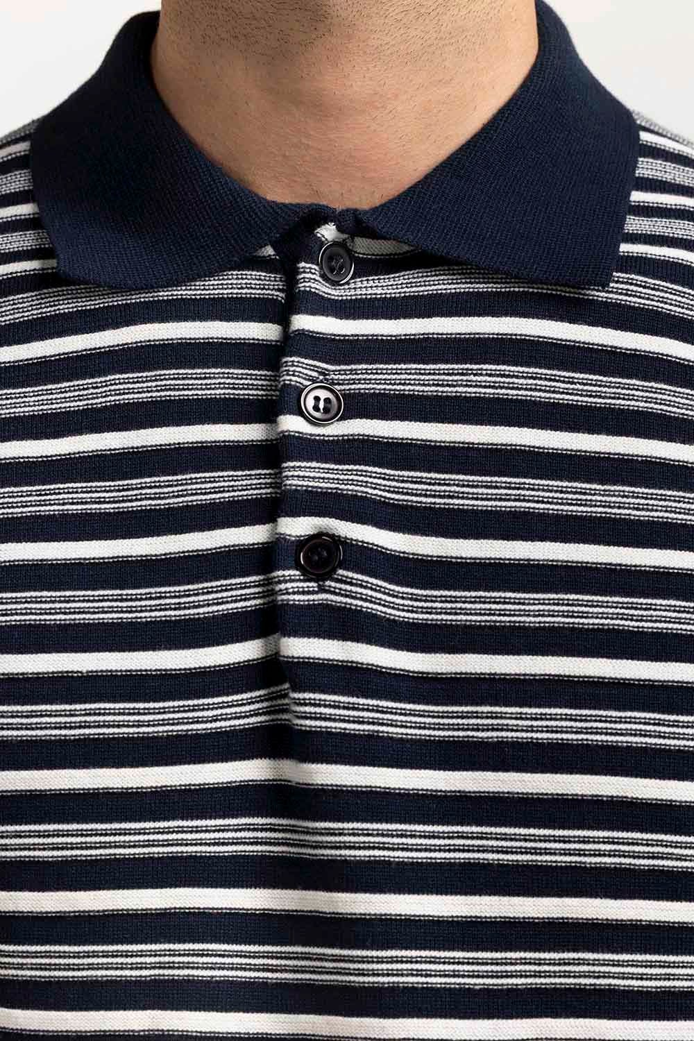 Striped Knit Polo MN-PSW-WS24-010