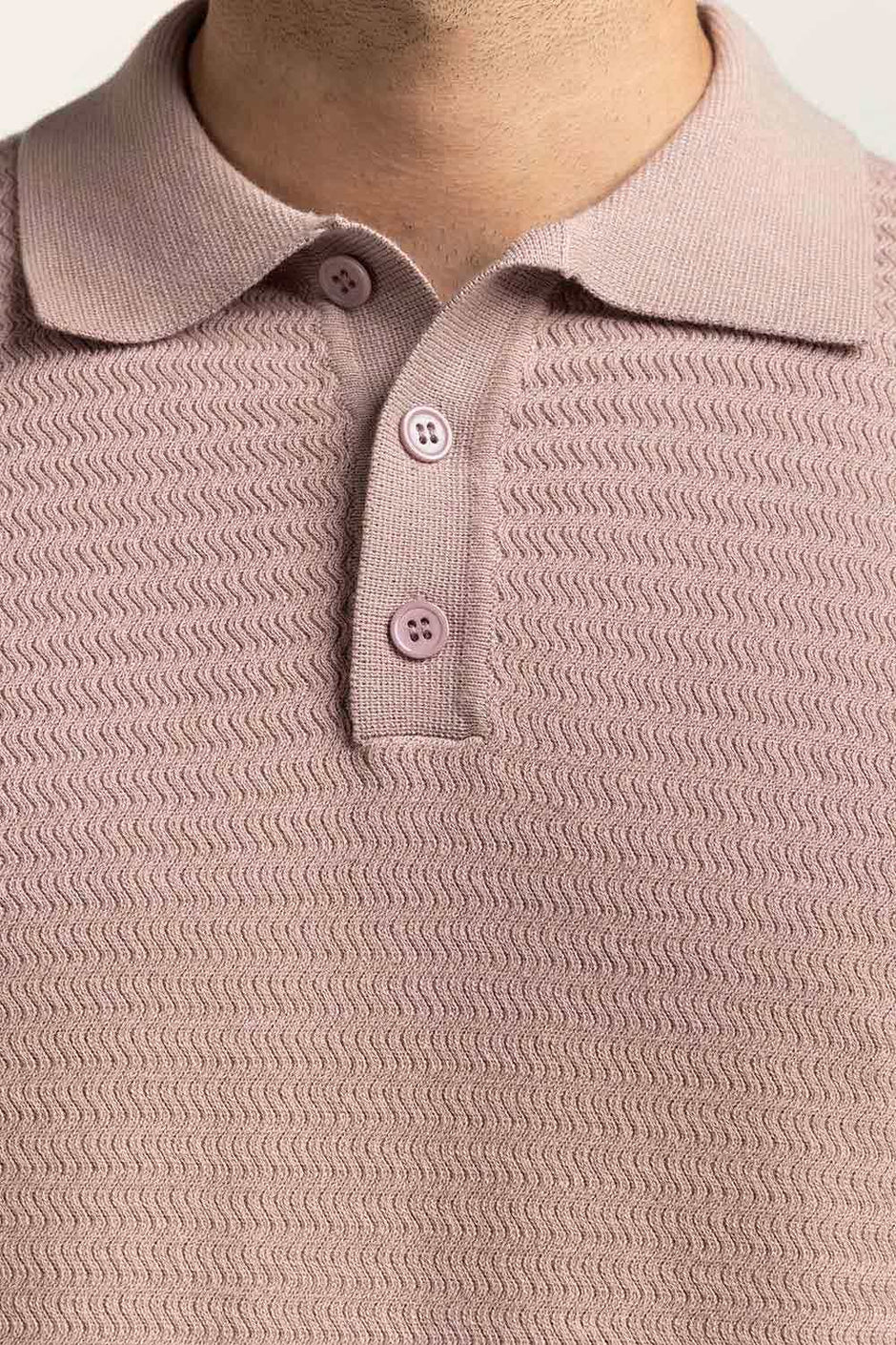 Sweater Knit Textured Polo MN-PSW-WS24-013
