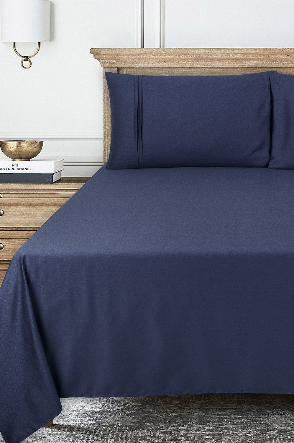 Deep Cobalt T-200 Bed Sheet Set