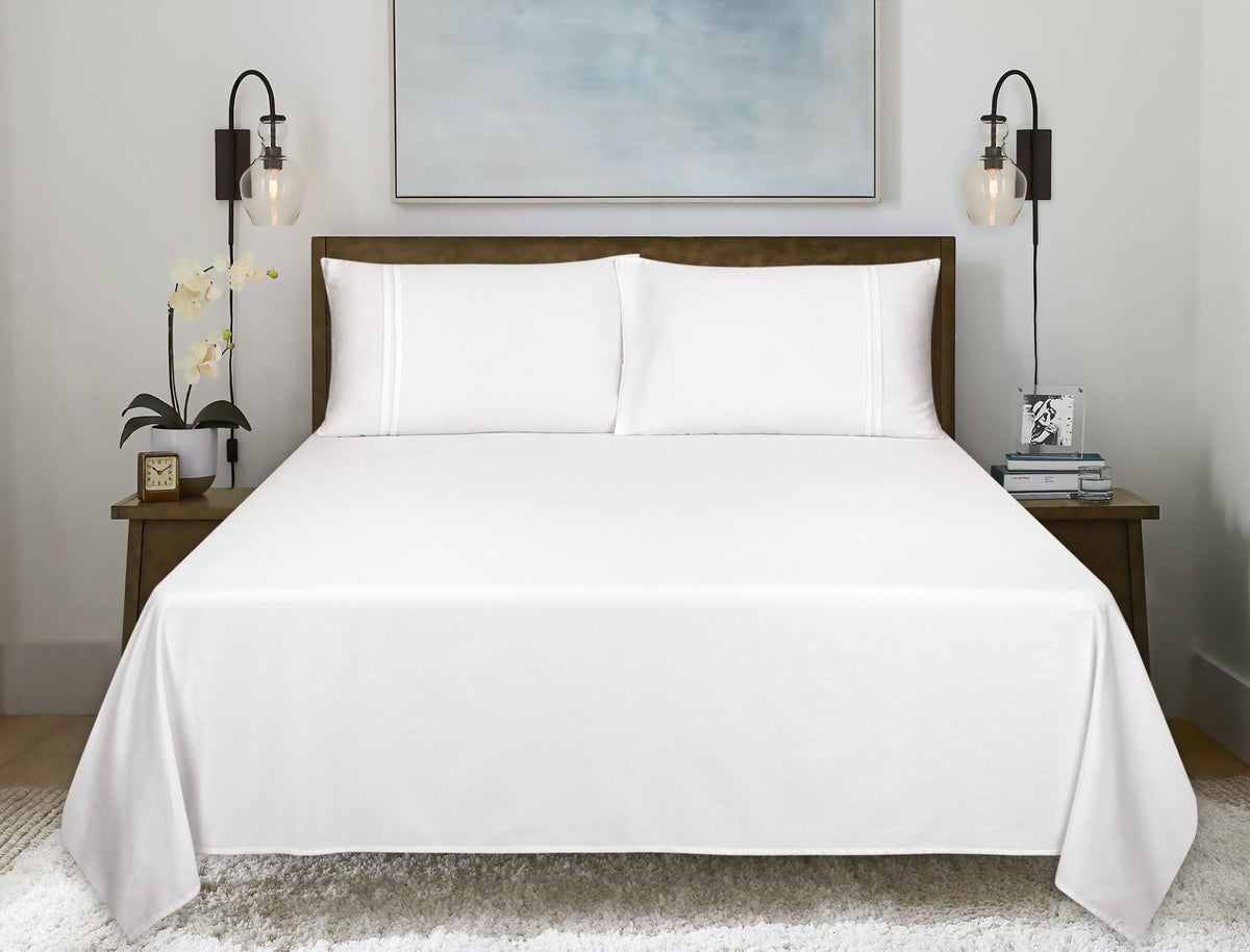 Pearl white T-200 Bed Sheet Set