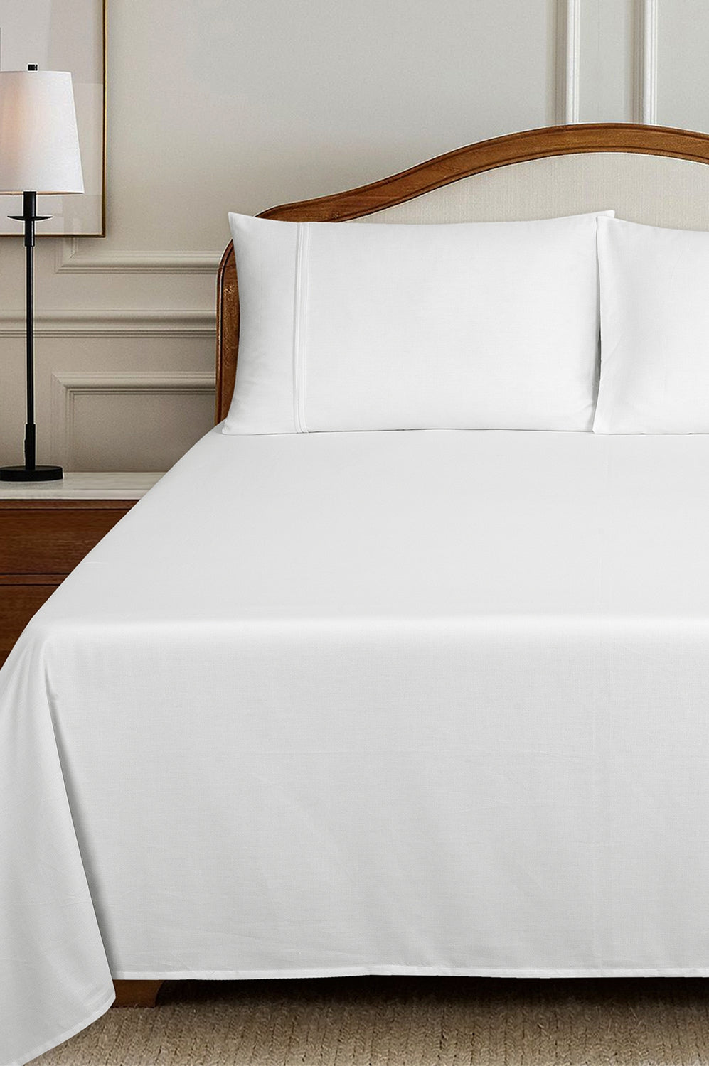 White Beads T-200 Bed Sheet Set