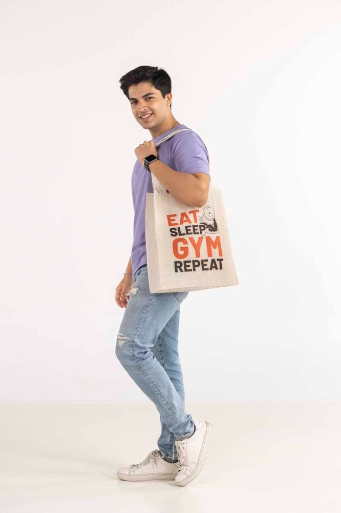 Eat Sleep Gym Repeat Tote Bag TB - 1