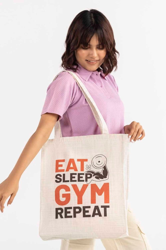 Eat Sleep Gym Repeat Tote Bag TB