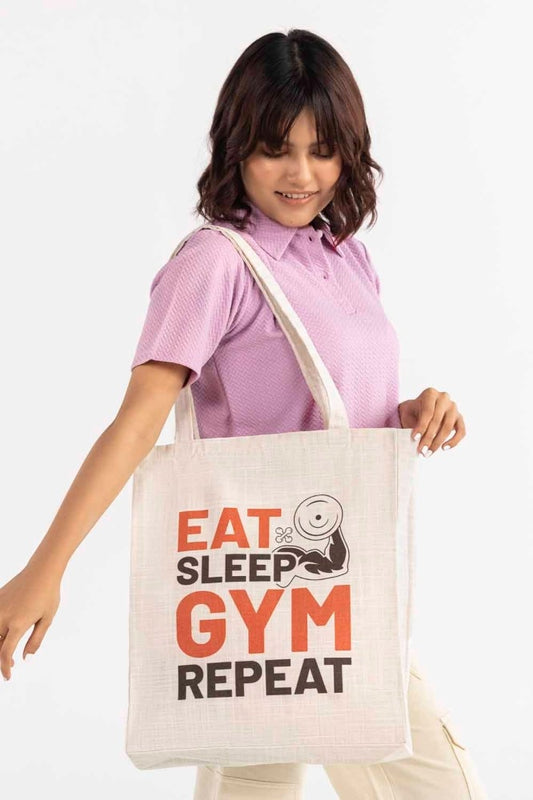 Eat Sleep Gym Repeat Tote Bag TB - 1