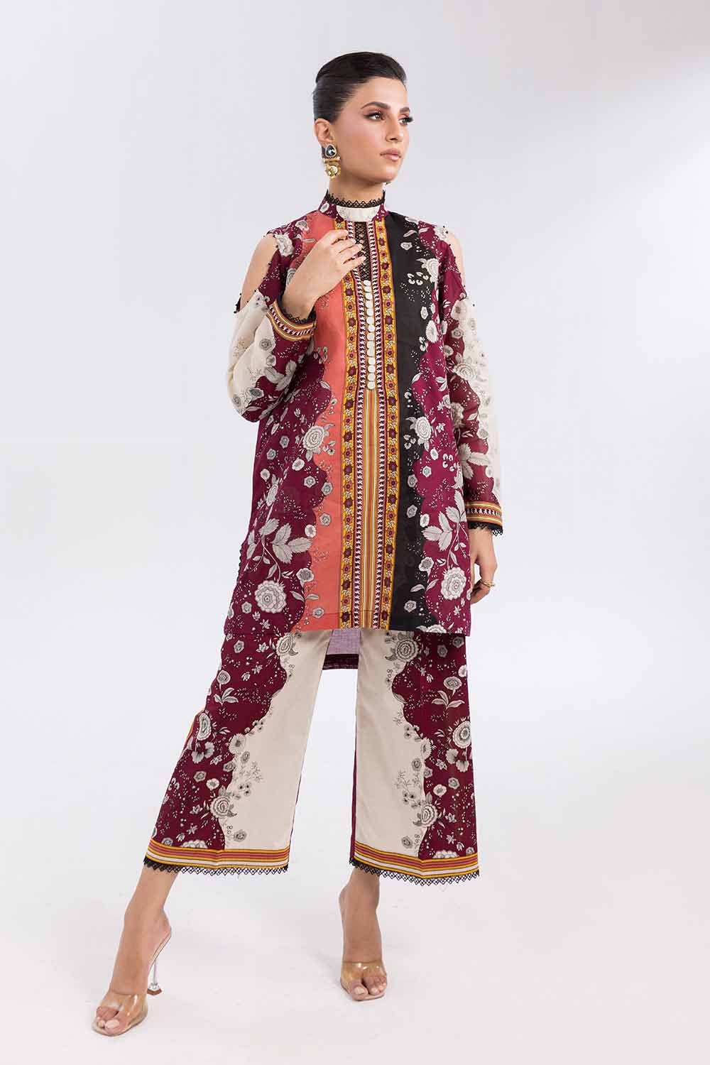 2 Piece Unstitched Printed Cambric Suit TCN-42001