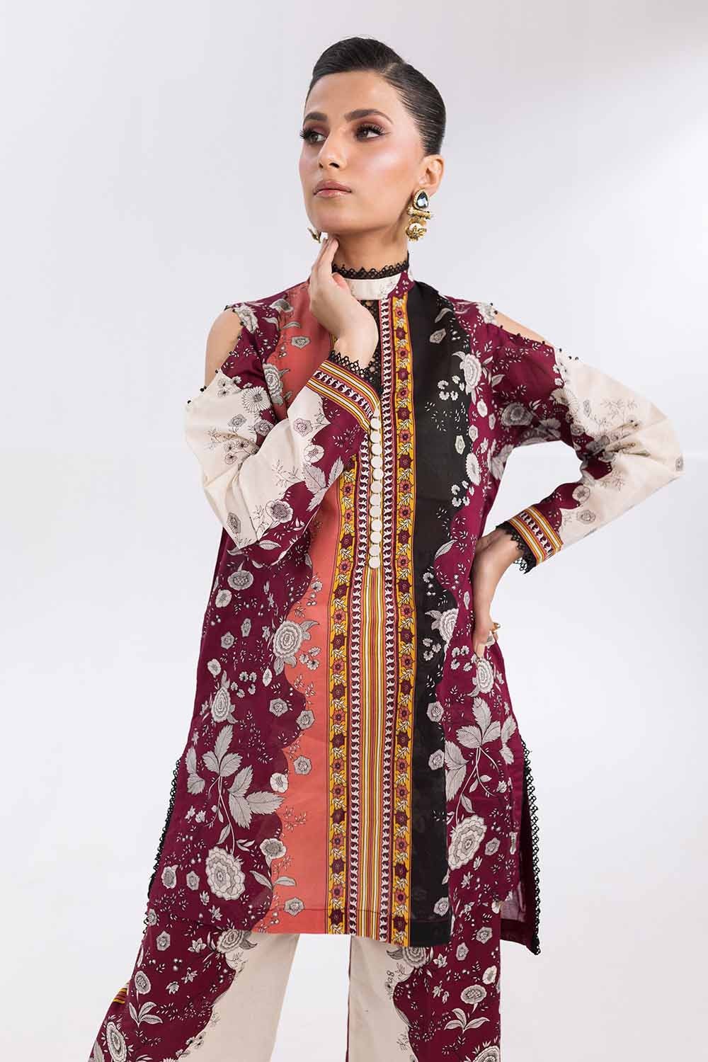 2 Piece Unstitched Printed Cambric Suit TCN-42001