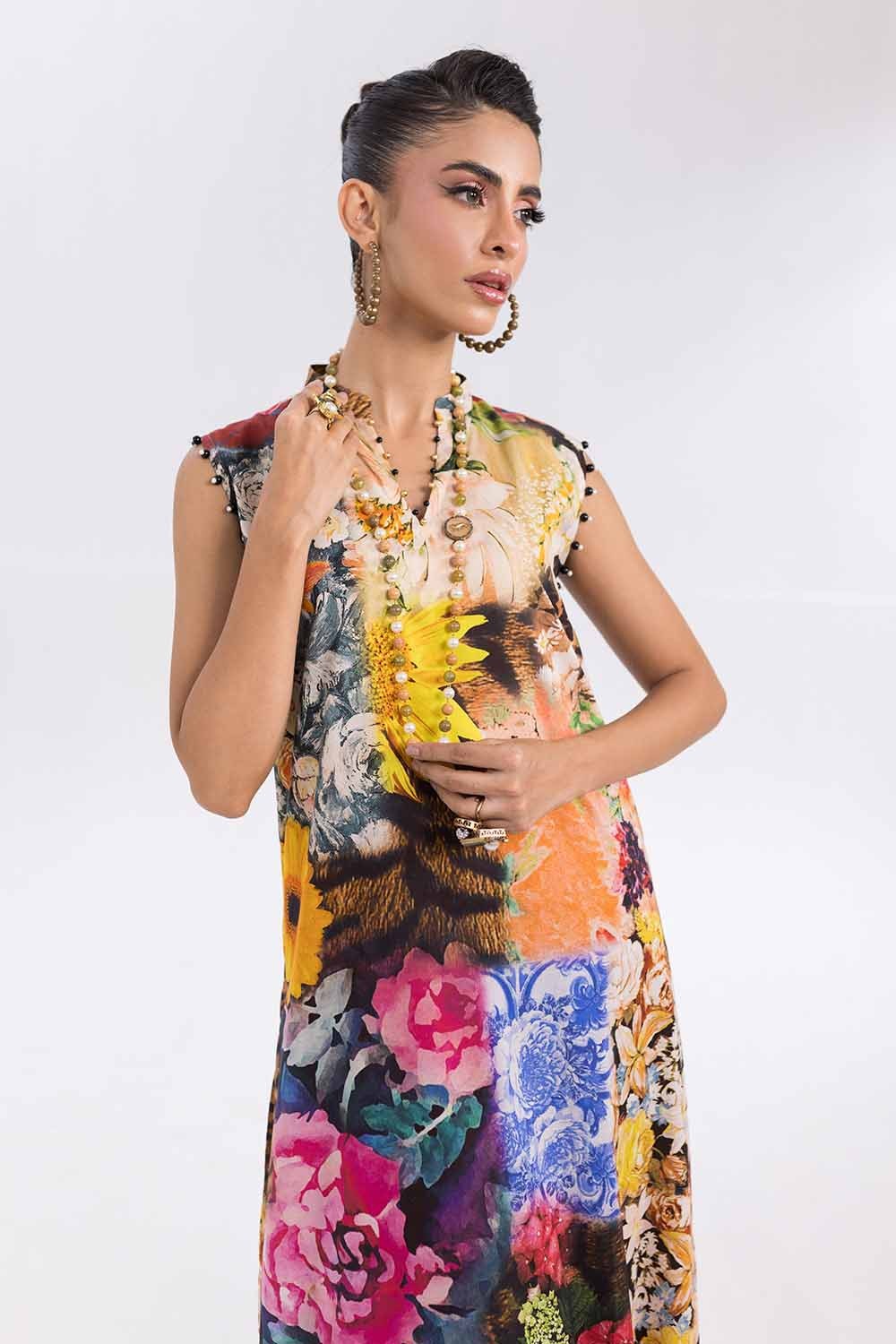 2 Piece Unstitched Printed Cambric Suit TCN-42002