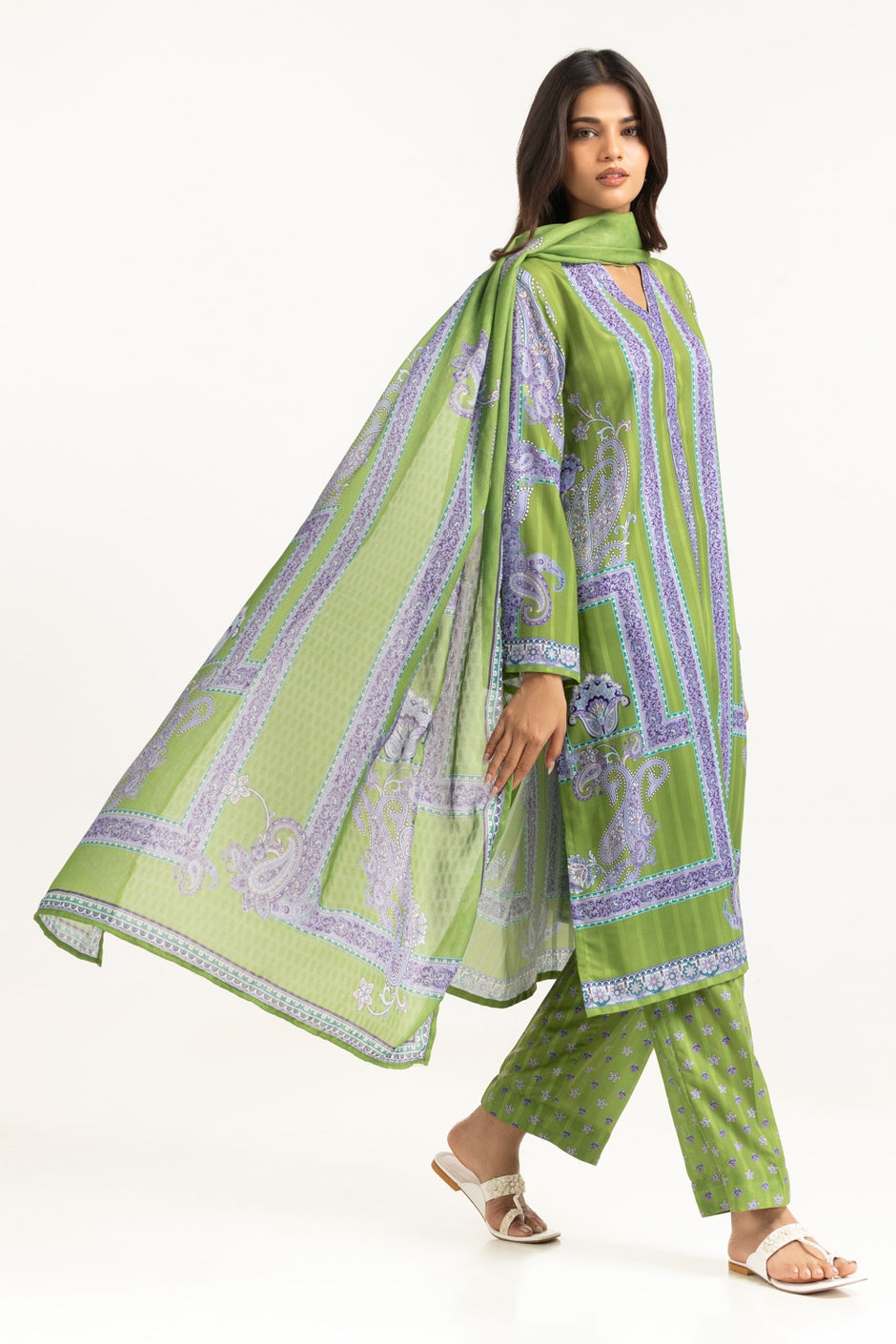 Tennis Net Printed Dupatta IPD-44822