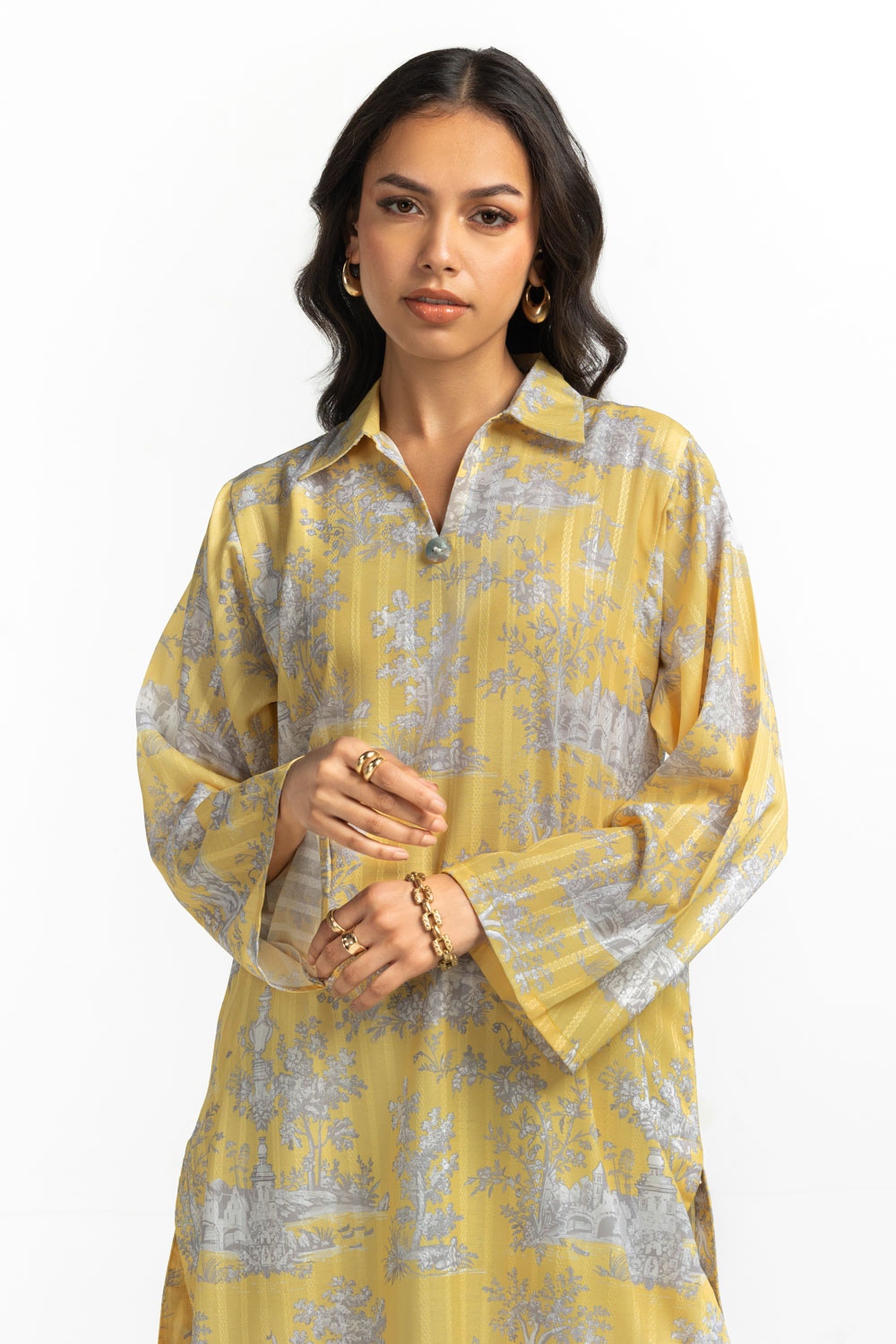 Texture Dobby Printed Shirt IPS-44518