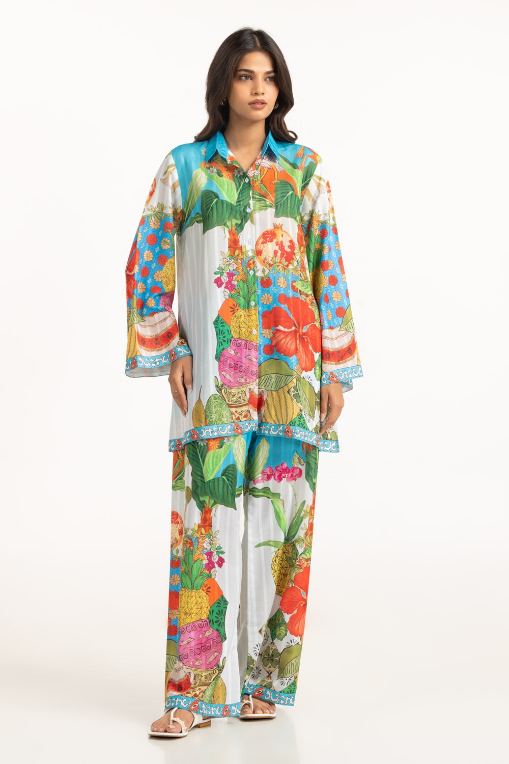 Textured Dobby Printed Co-Ord Set