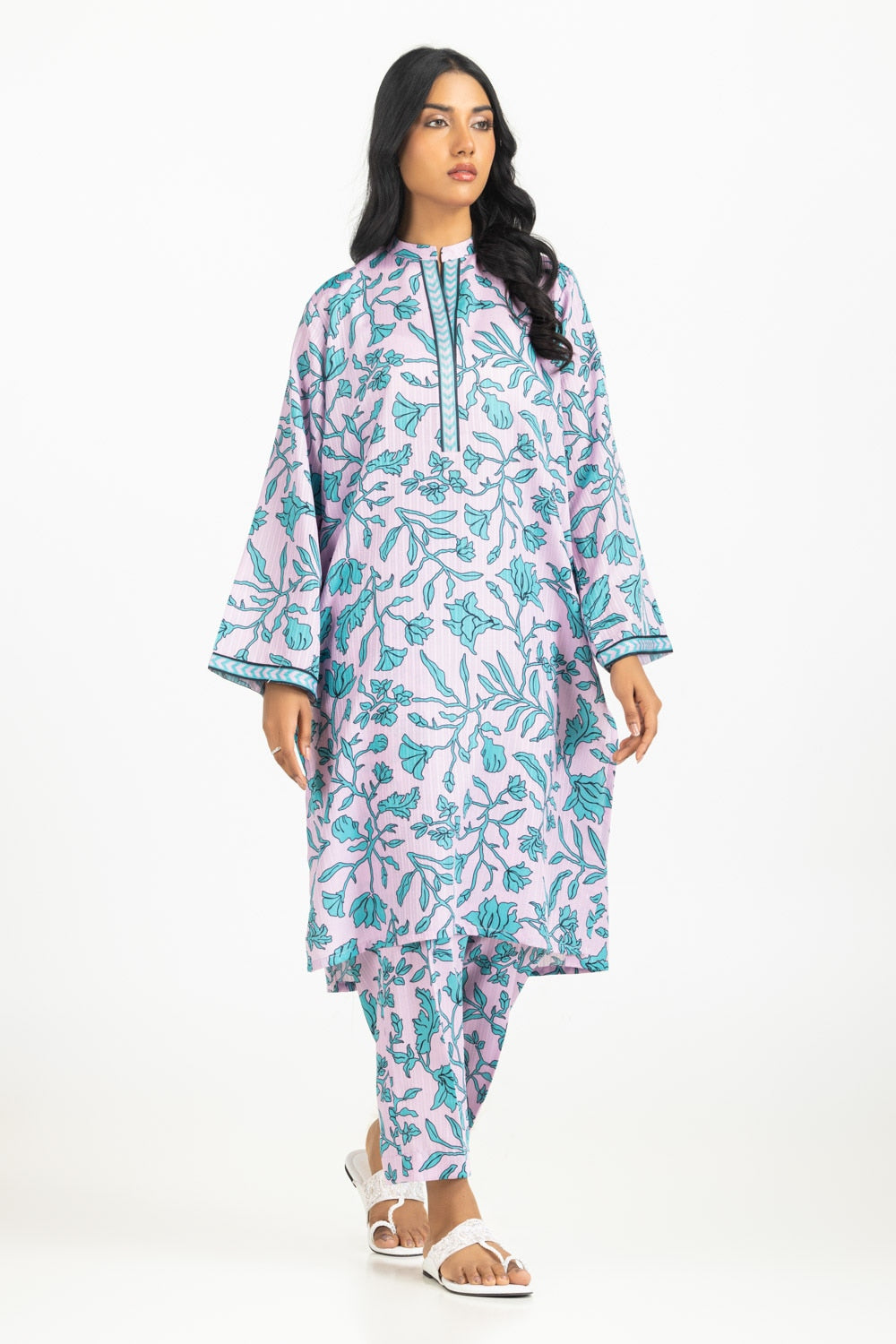 Textured Dobby Printed Co-Ord Set IPST-44714