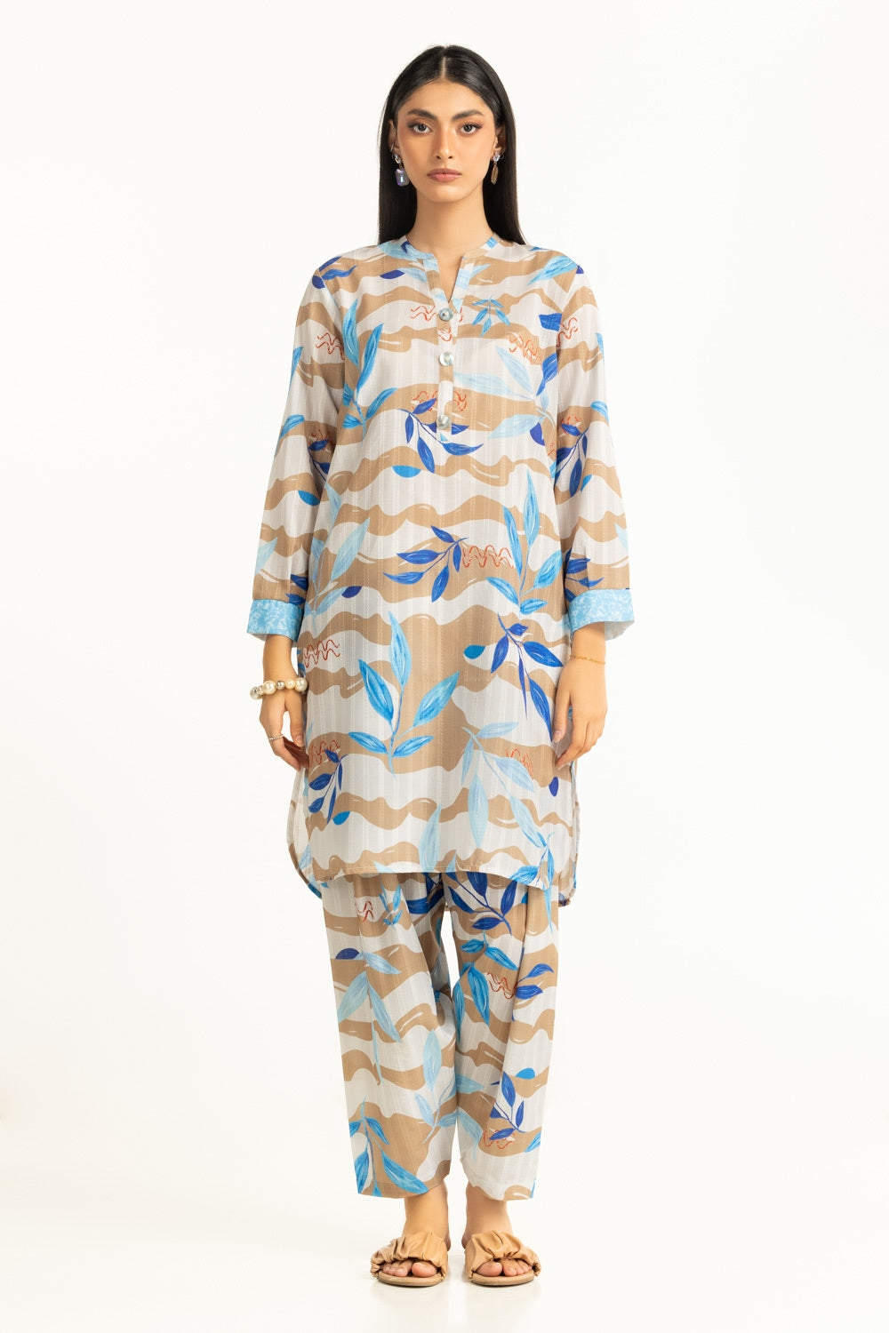 Textured Dobby Printed Co-Ord Set IPST-44800