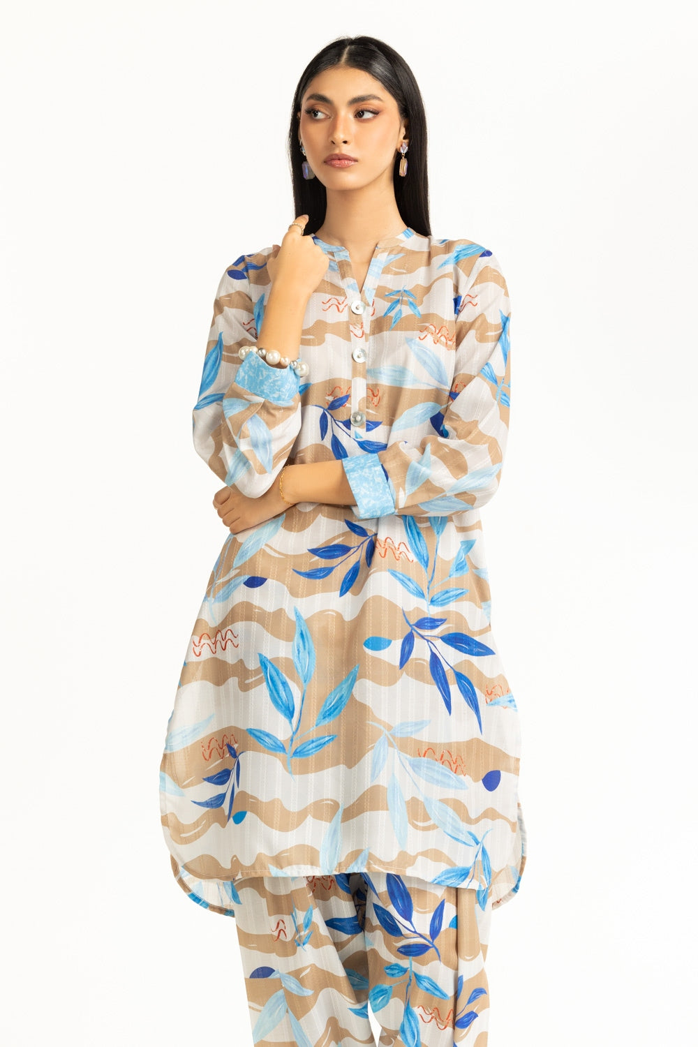 Textured Dobby Printed Co-Ord Set IPST-44800