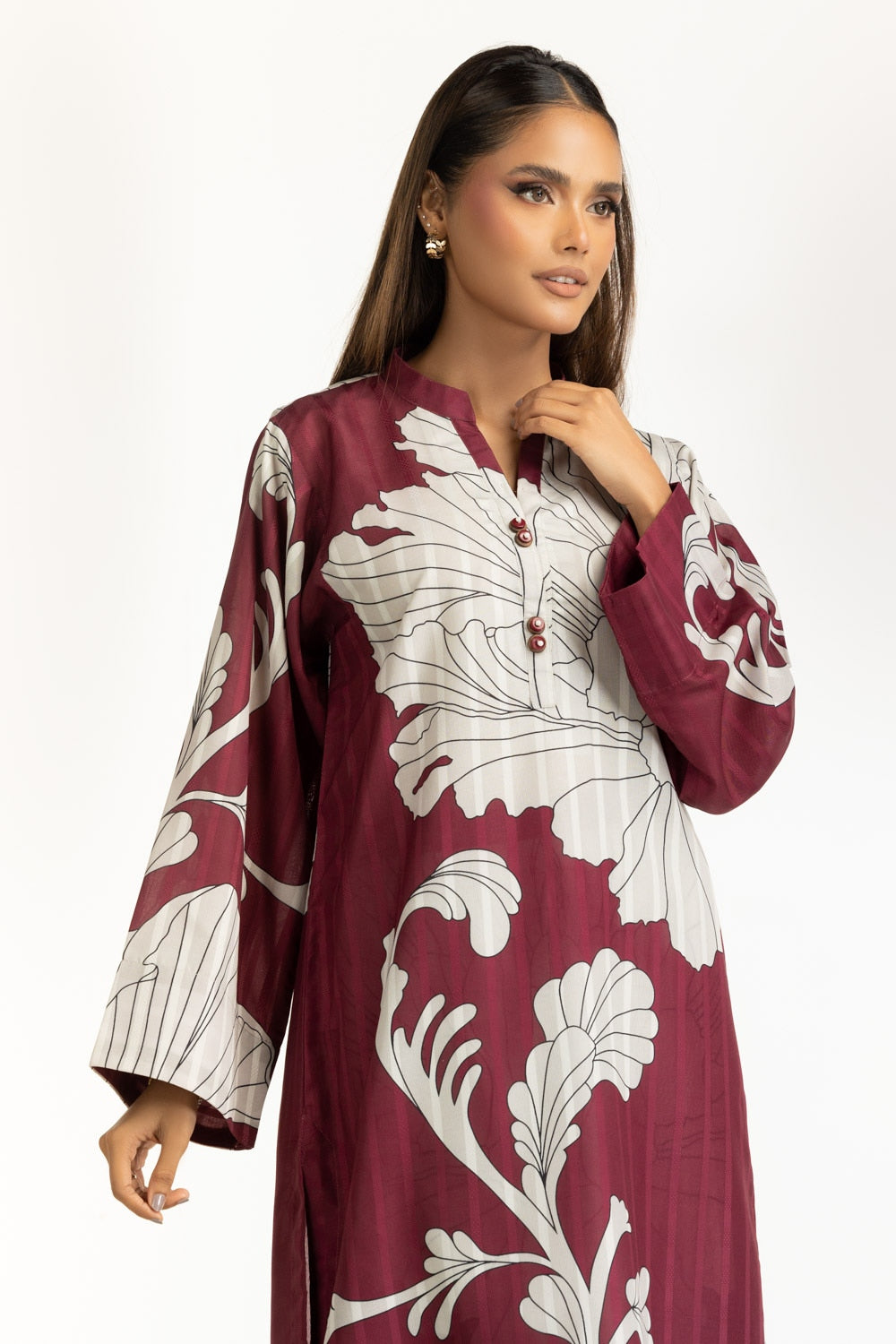 Textured Dobby Printed Co-Ord Set IPST-44952-A