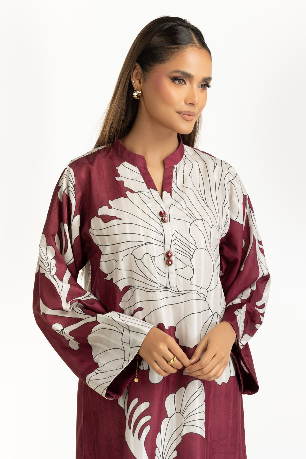 Textured Dobby Printed Co-Ord Set IPST-44952-A