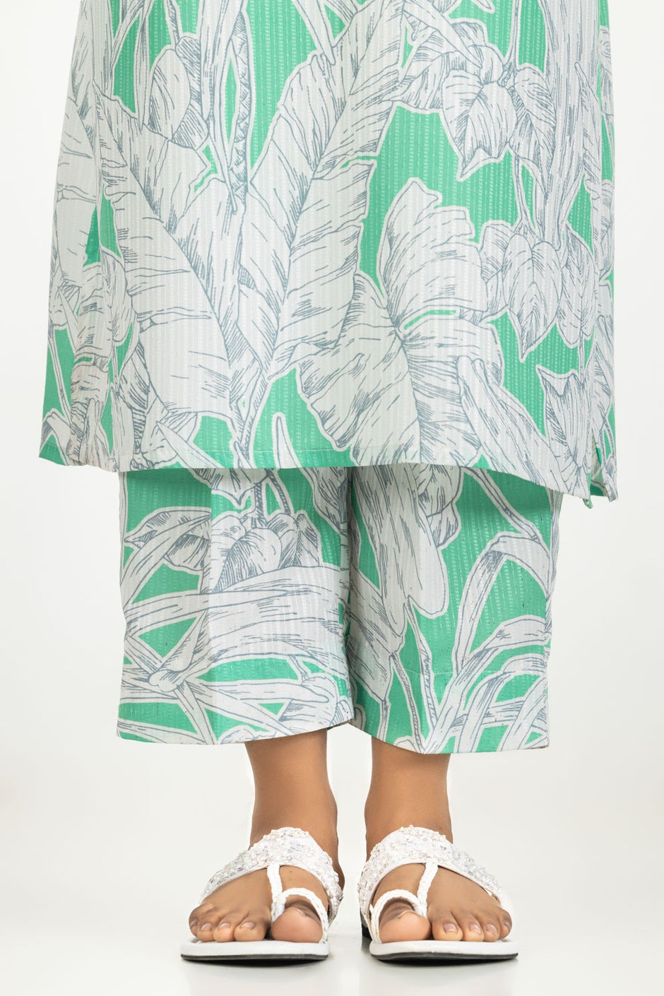 Textured Dobby Printed Co-Ord Set with Embroidered