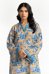 Textured Dobby Printed  Shirt With Embroidered IPS-44712