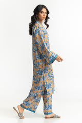 Textured Dobby Printed  Shirt With Embroidered IPS-44712