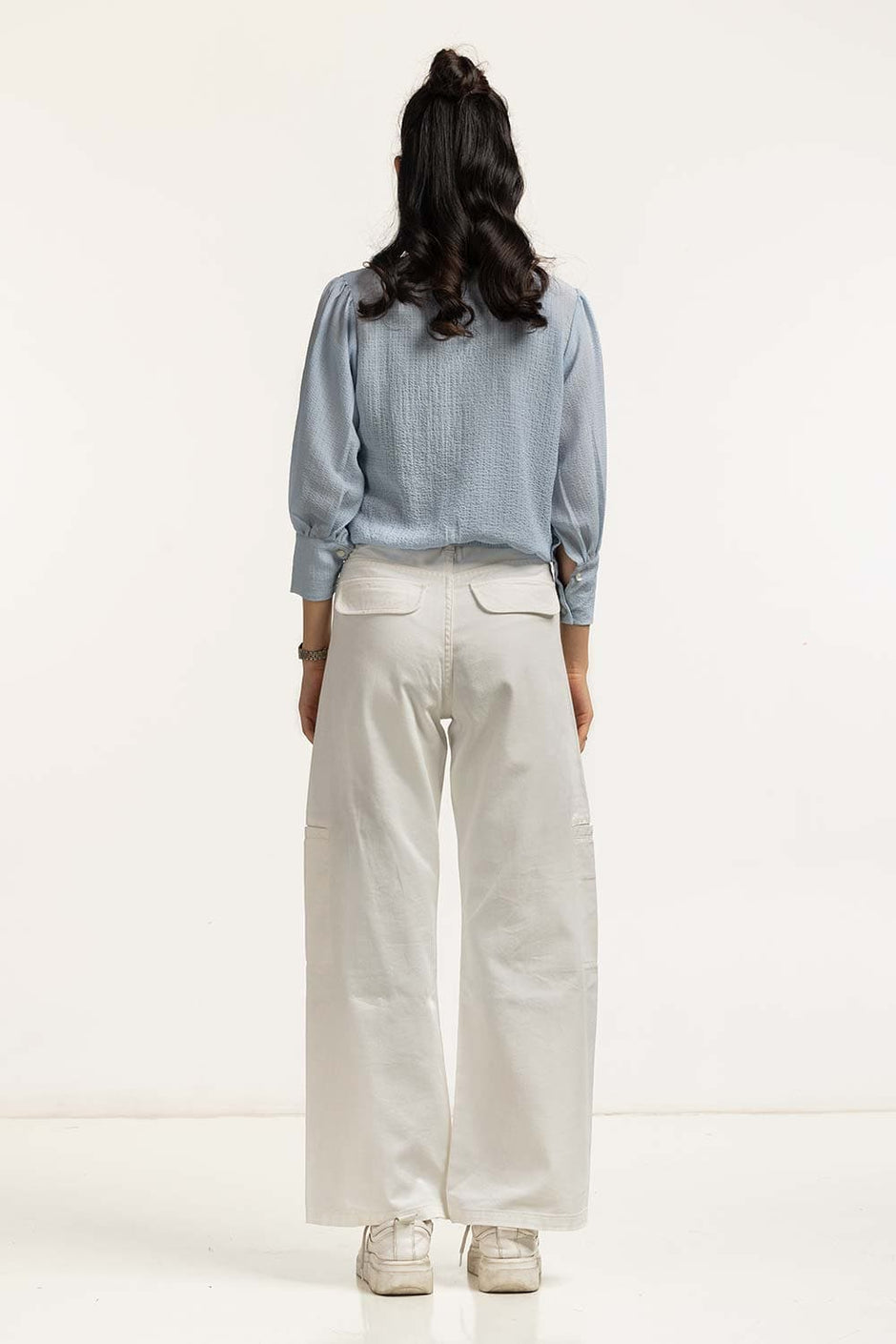 Textured Round Neck Blouse