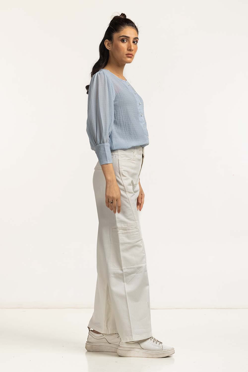 Textured Round Neck Blouse WM-CS-SS24-018