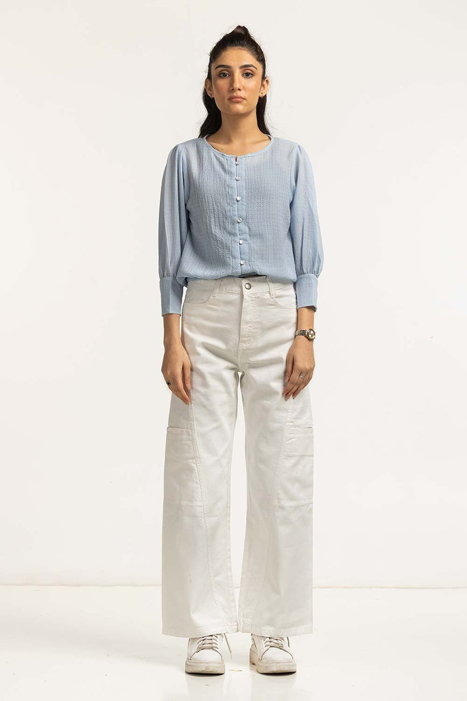 Textured Round Neck Blouse WM-CS-SS24-018