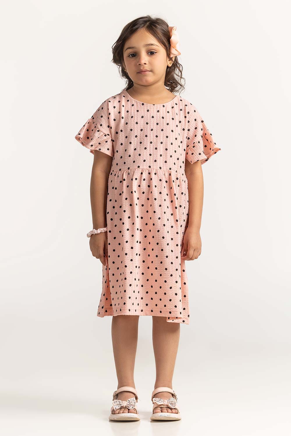 Textured Round Neck Dress TG-DRS-SS24-412