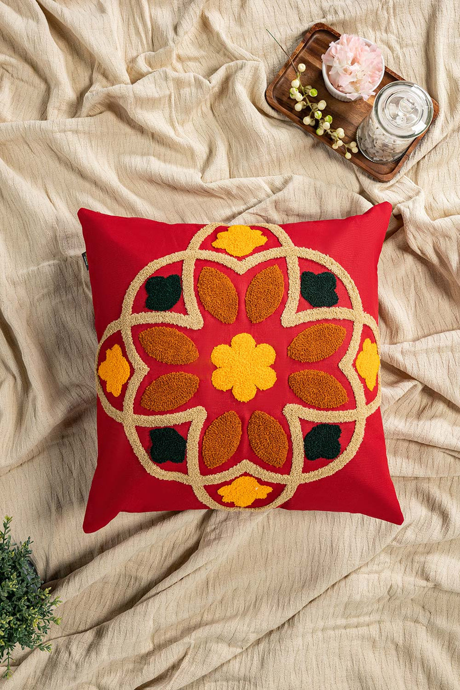 Tiles 2 Terry Embroidered Cushion Cover