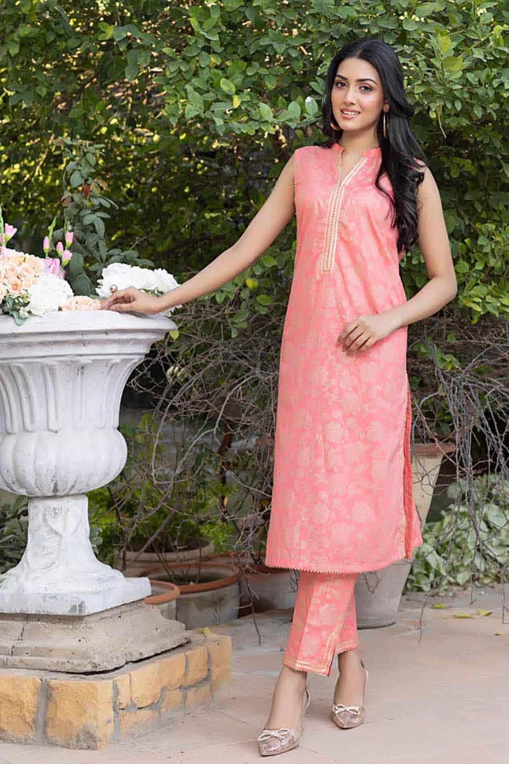2 Piece Lawn Suit Unstitched Gold Printed Shirt Trouser TL-32045