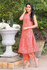 2 Piece Lawn Suit Unstitched Gold Printed Shirt Trouser TL-32045