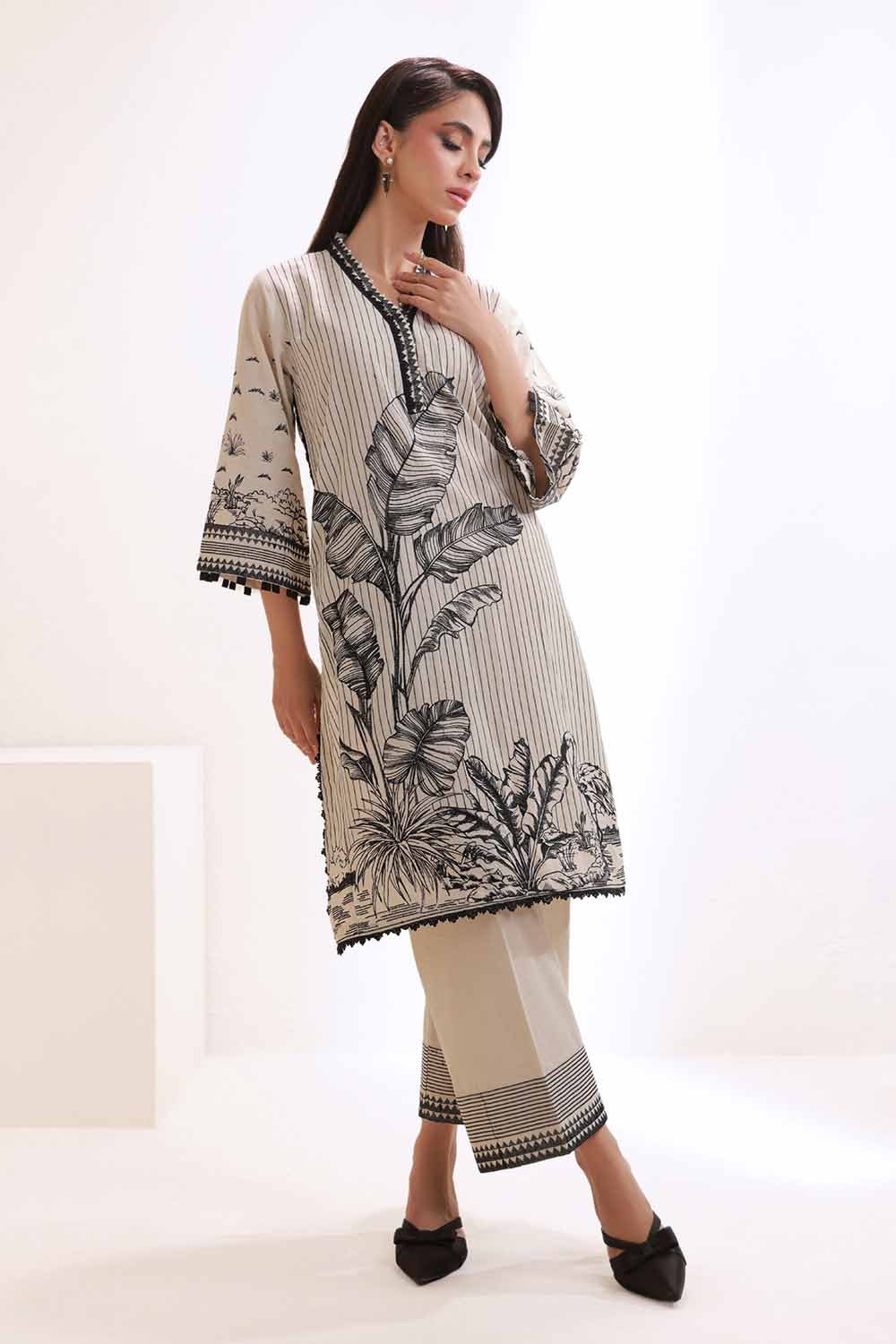 2 Piece Unstitched Embroidered Lawn Suit